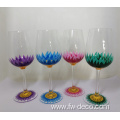 custom handmade color fancy goblet wine glass